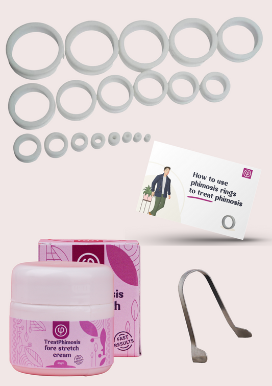 Phimose Stretching Ring Kit mit Phimose Creme, instrument und Anweisung Buch